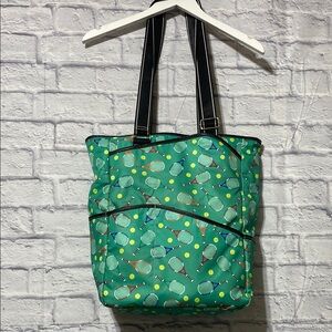 Vibrant Green Patterned Tote Bag